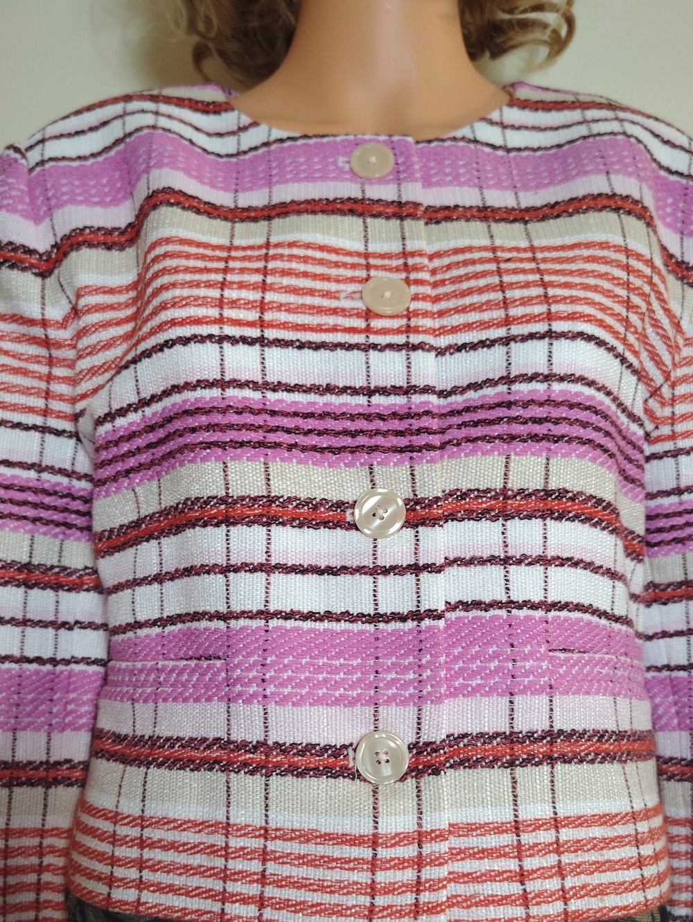 Ann Taylor Tweed Crew Neck Jacket. Size 14 - Picture 7 of 14